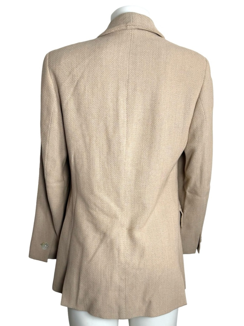 Vintage Escada Beige Tailored Three-Button Wool Blazer - Picture 3 of 11